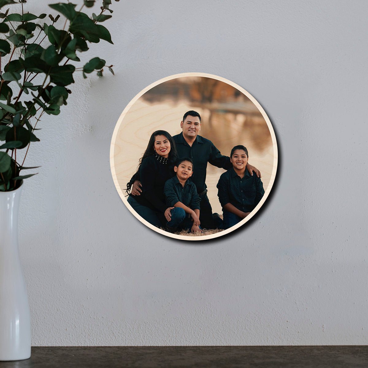 Circle Photo Wood Print – Personalized Round Picture - Sblossom