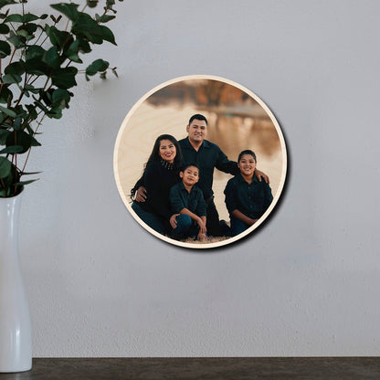 Circle Photo Wood Print – Personalized Round Picture - Sblossom