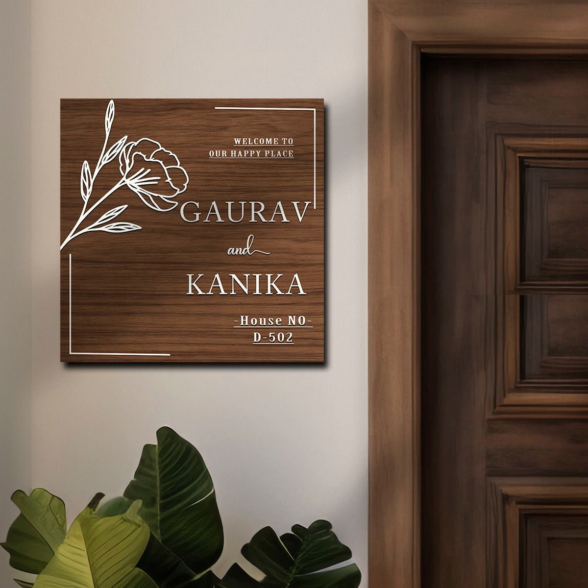 Classic Couple Name Wooden Name Plate - Sblossom