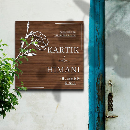 Classic Couple Name Wooden Name Plate - Sblossom