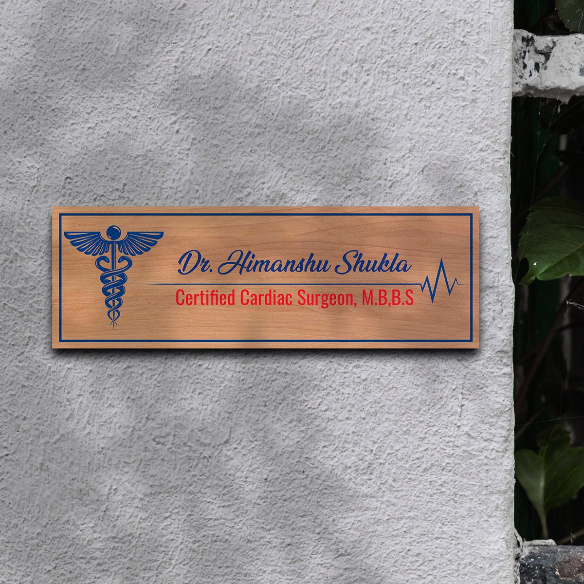 Clinic Name Plate Design – Caduceus Doctor Slim Board - Sblossom