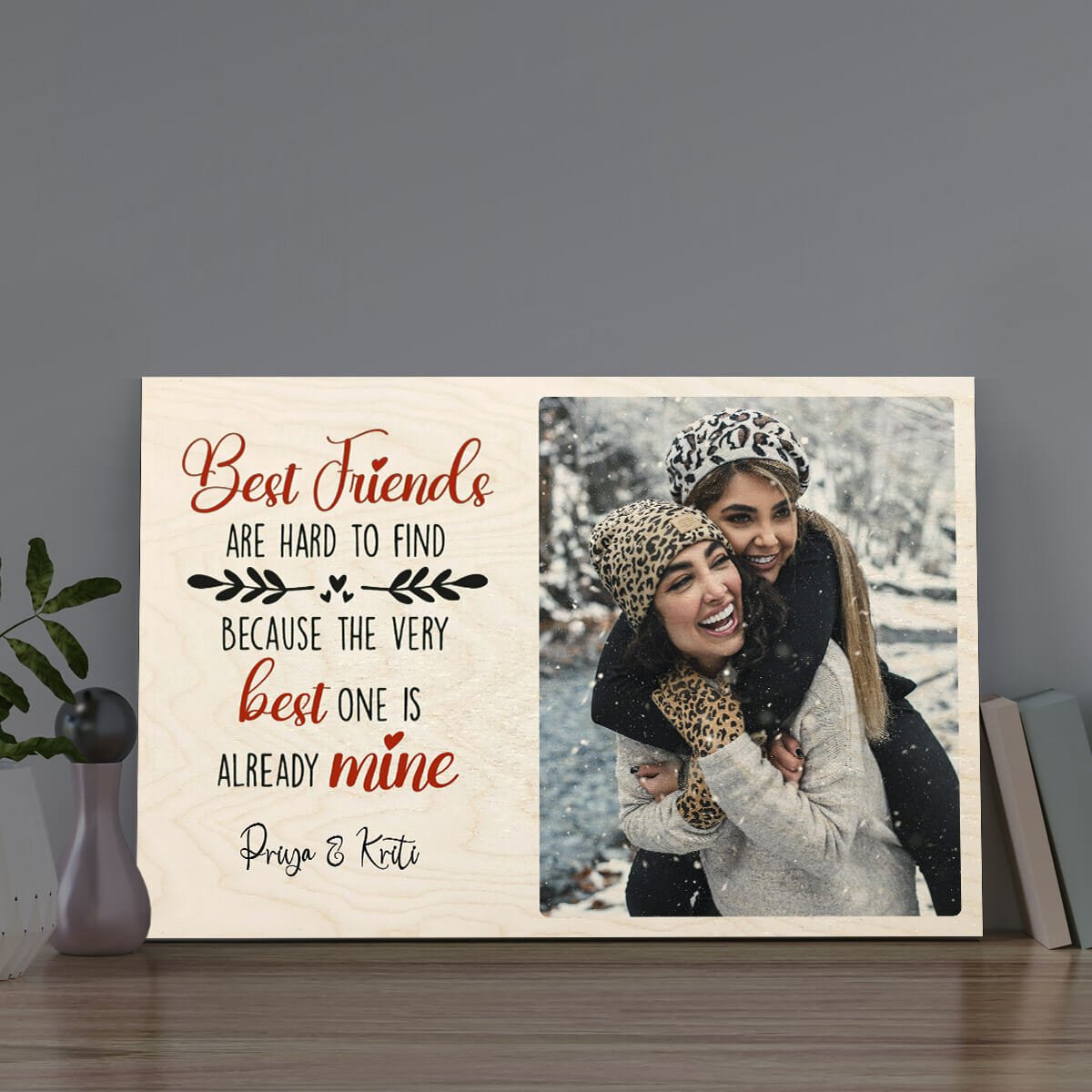 Close Friend Wood Print – Personalized Photo Keepsake - Sblossom