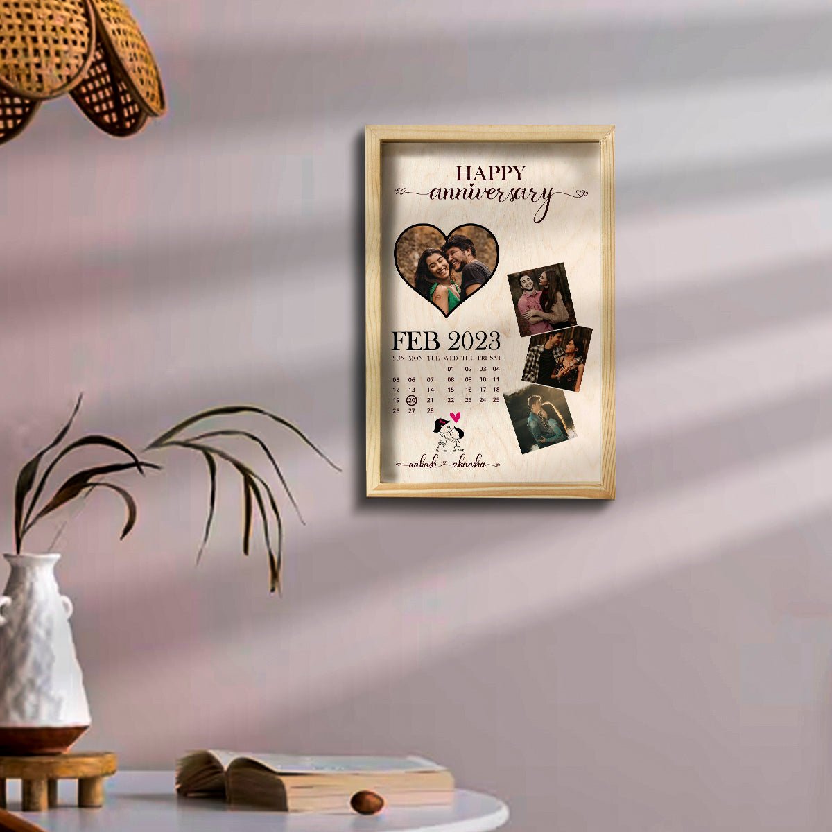 Collage Picture Frame in Wood – Personalized Photo Layout - Sblossom