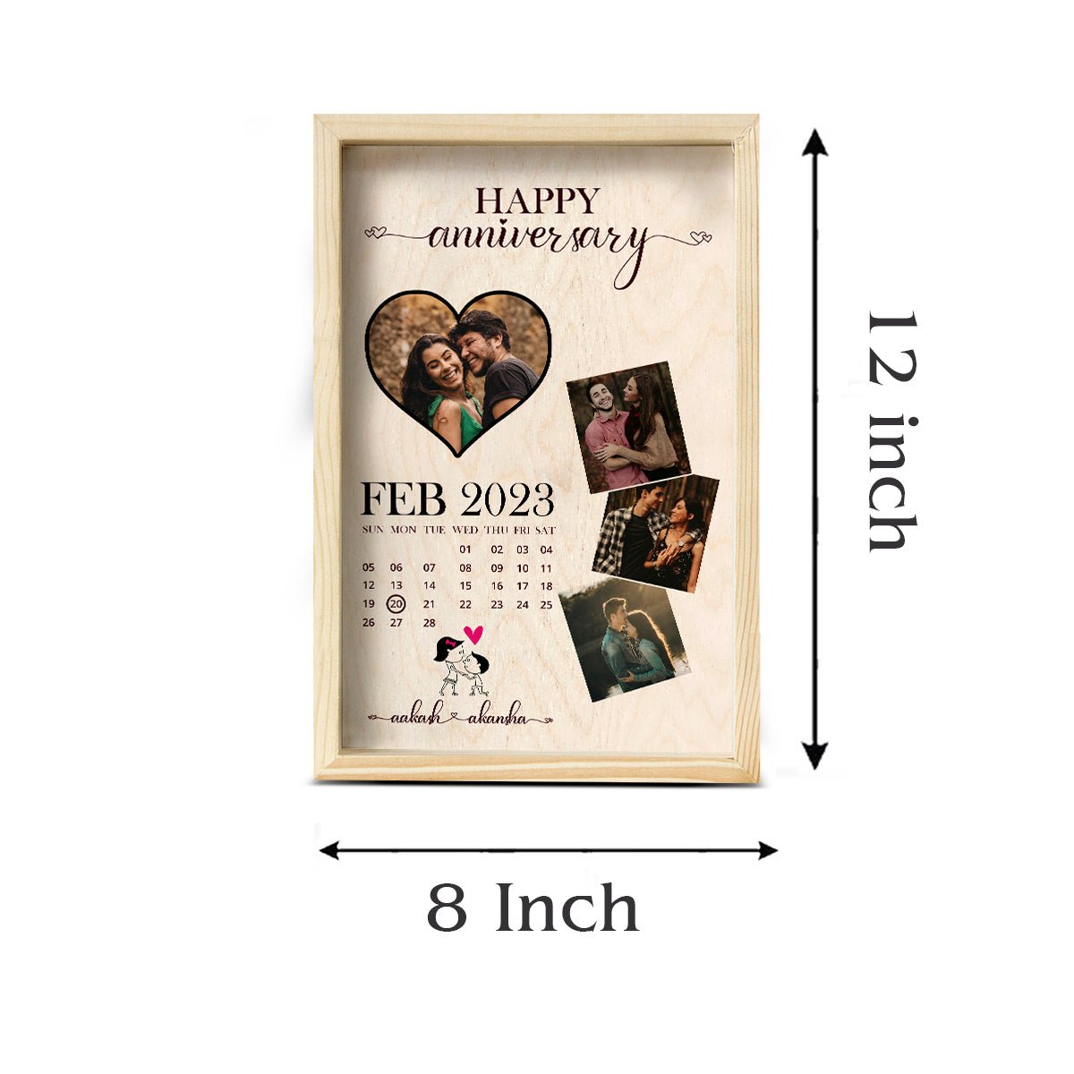 Collage Picture Frame in Wood – Personalized Photo Layout - Sblossom