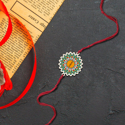 Colourful Name Rakhi – Wooden Designer Print for Brother - Sblossom