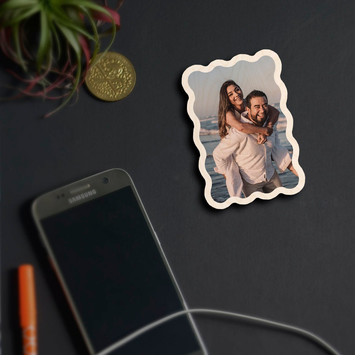 Compact Photo Fridge Magnet – Wooden Custom Picture - Sblossom