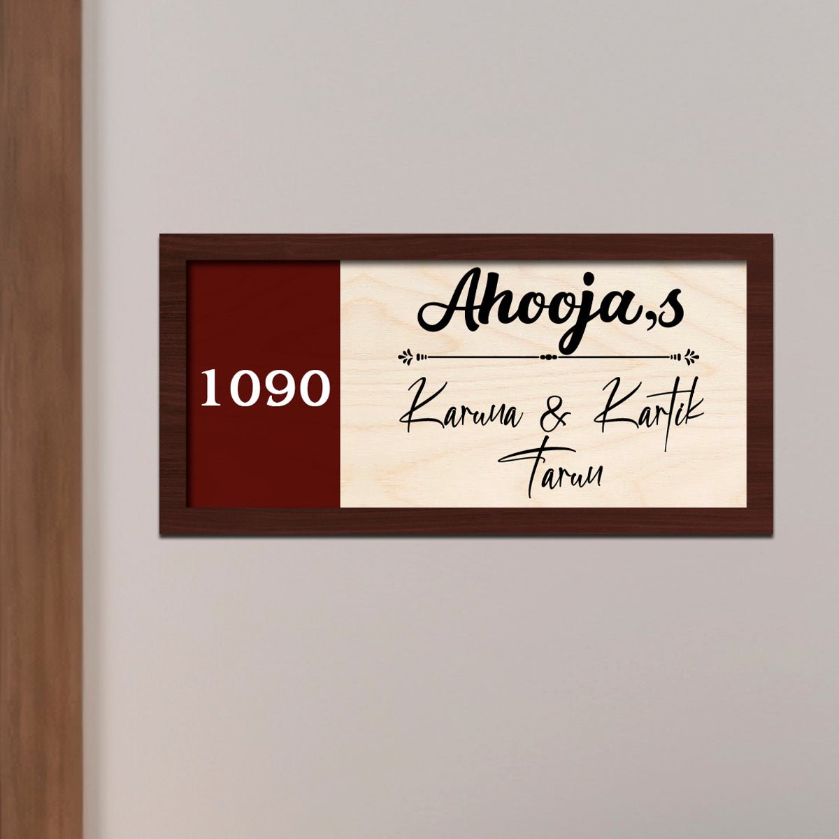 Contemporary Family Name Plate for Home — Two-Tone - Sblossom