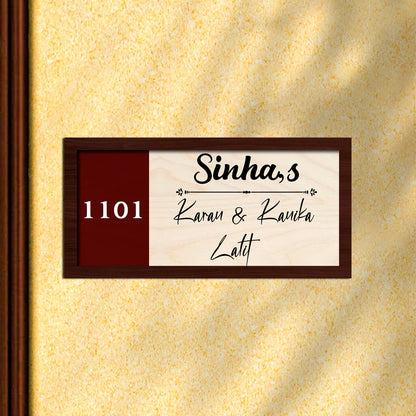 Contemporary Family Name Plate for Home — Two-Tone - Sblossom