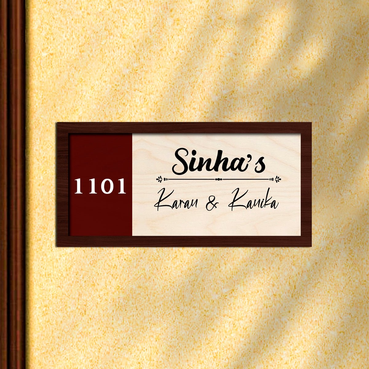 Contemporary Name Plate Design for Door - Sblossom