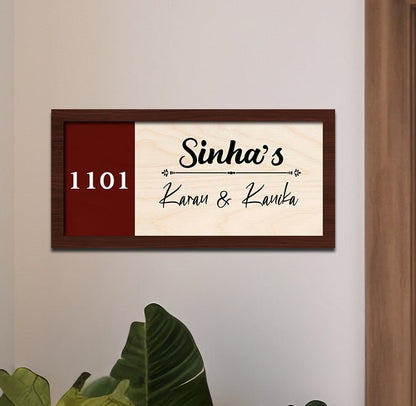 Contemporary Name Plate Design for Door - Sblossom