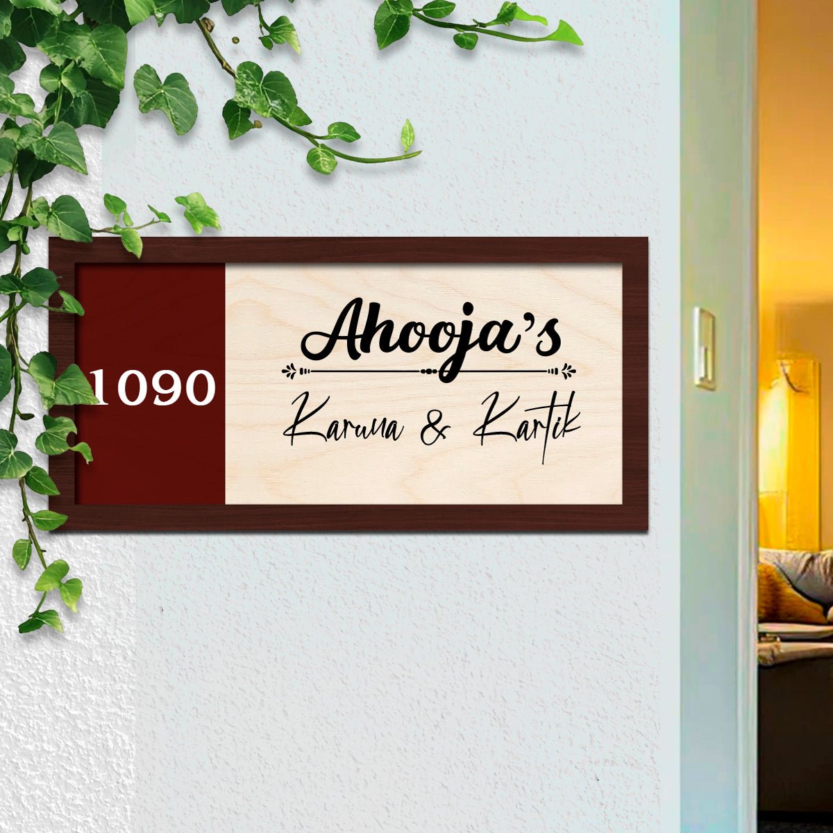 Contemporary Name Plate Design for Door - Sblossom