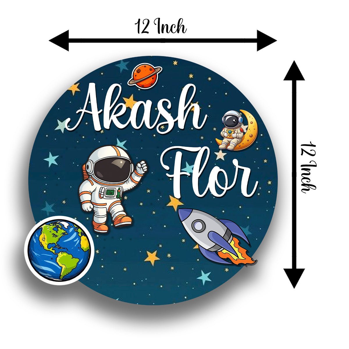 Cosmic Kids Name Plate — Space Theme Wooden Round - Sblossom