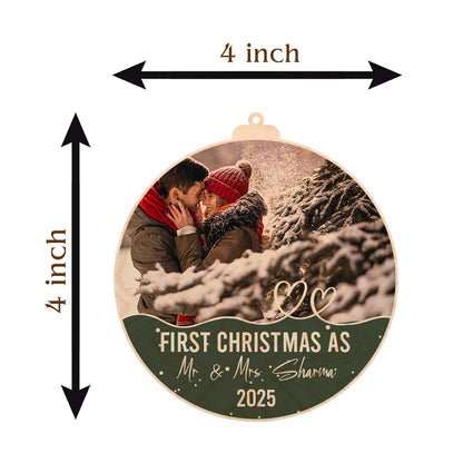 Couple Christmas Ornament in Wood with Custom Names - Sblossom