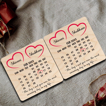 Couple Coaster Set in Wood – Personalized Names for Two - Sblossom