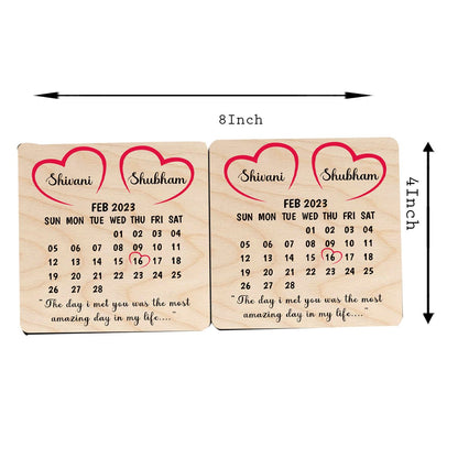 Couple Coaster Set in Wood – Personalized Names for Two - Sblossom