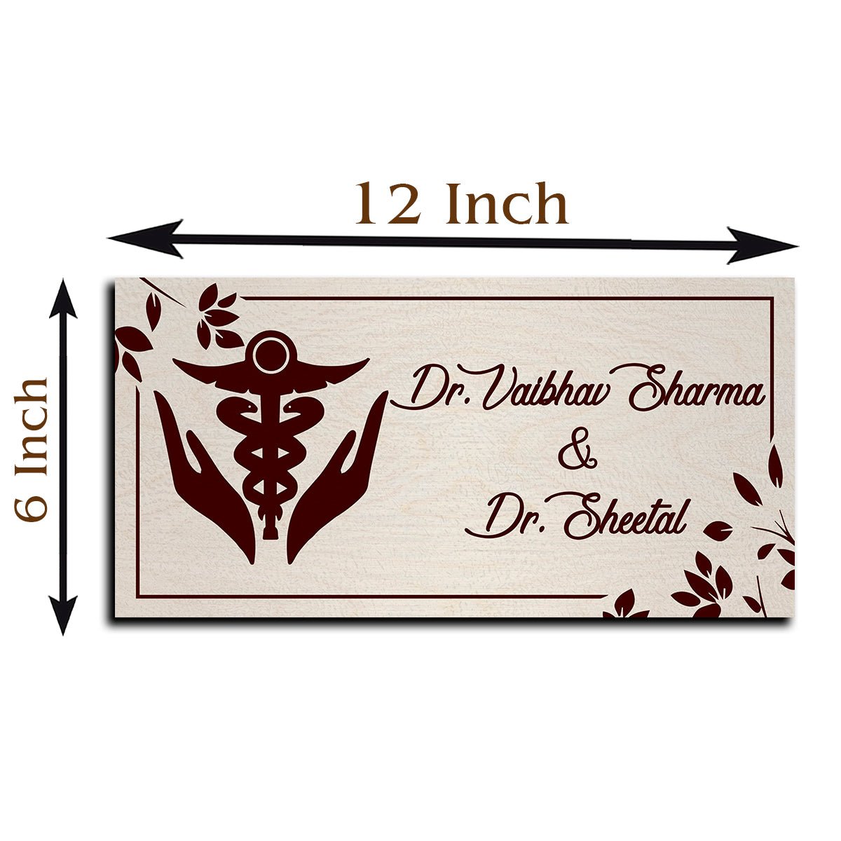 Couple Doctor Name Board – Caduceus for Clinic Door - Sblossom