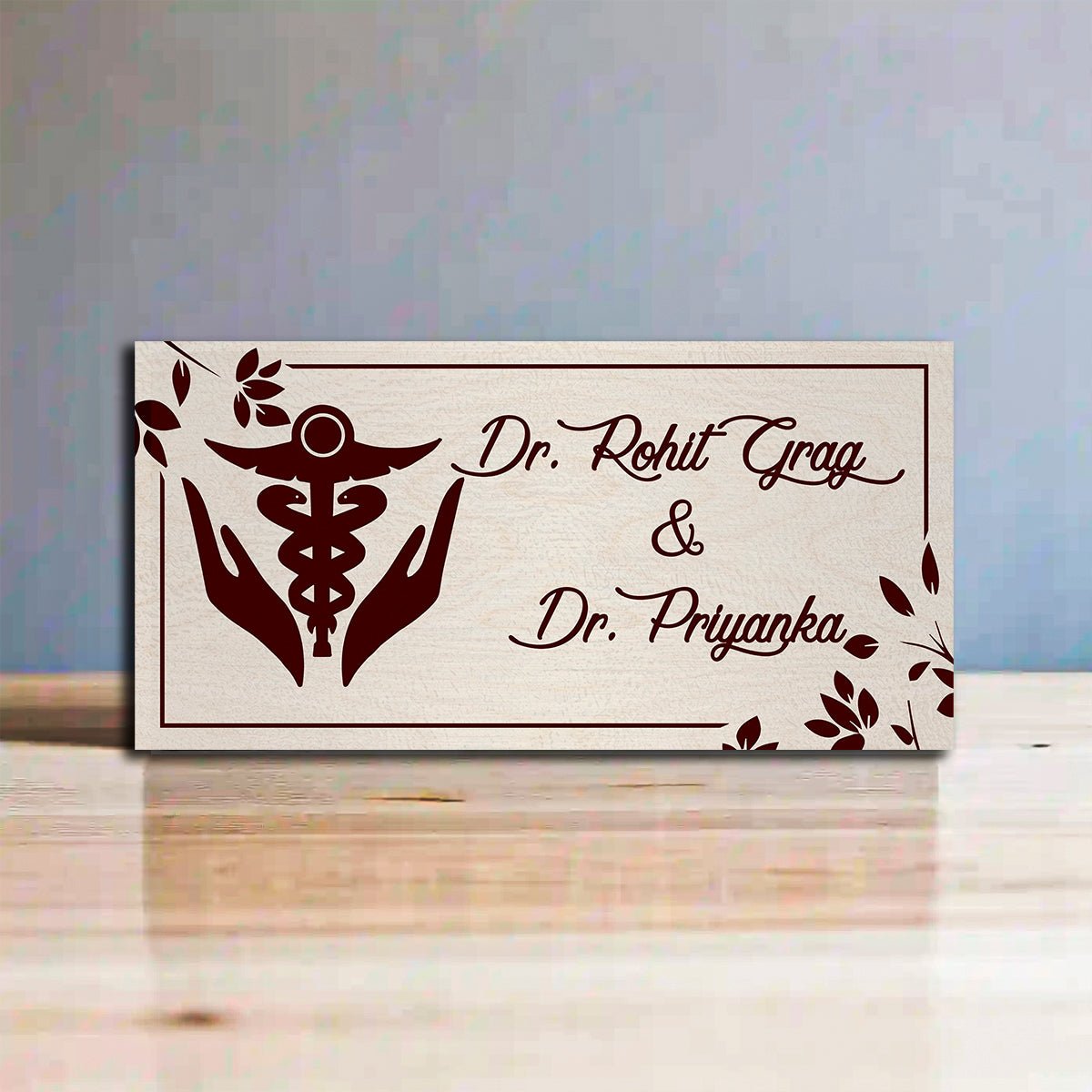 Couple Doctor Name Board – Caduceus for Clinic Door - Sblossom