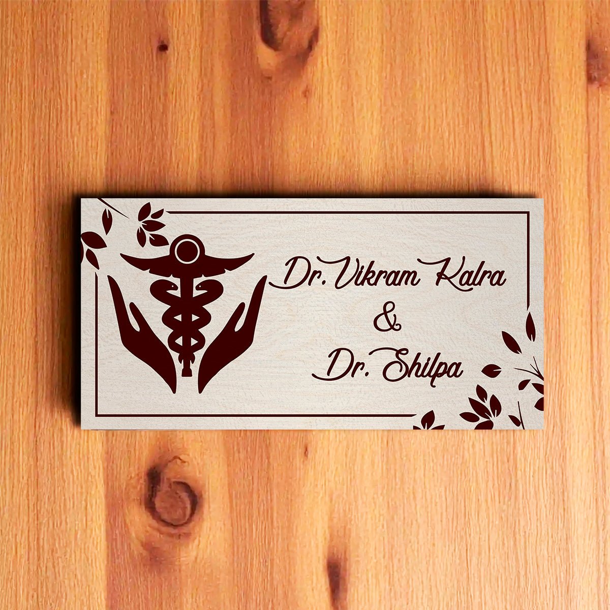 Couple Doctor Name Board – Caduceus for Clinic Door - Sblossom