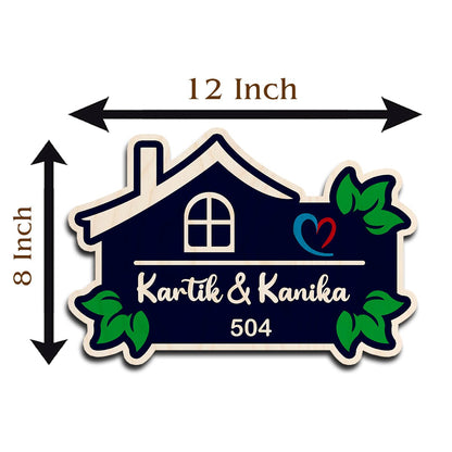 Couple House Name Plate – Hut Home Shape for Door - Sblossom