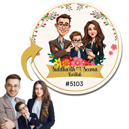 Couple Name Plate for House – Caricature Illustration - Sblossom