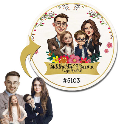 Couple Name Plate for House – Caricature Illustration - Sblossom