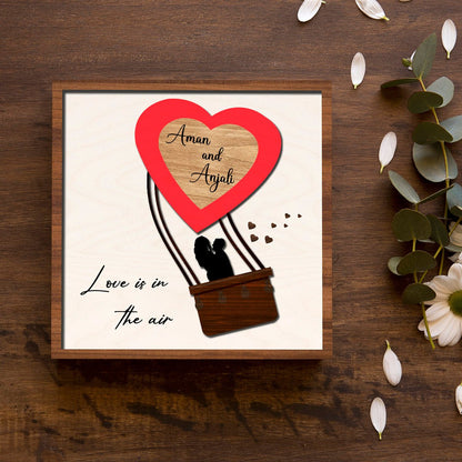 Couple Name Sign in Wood with Personalized Anniversary Design - Sblossom