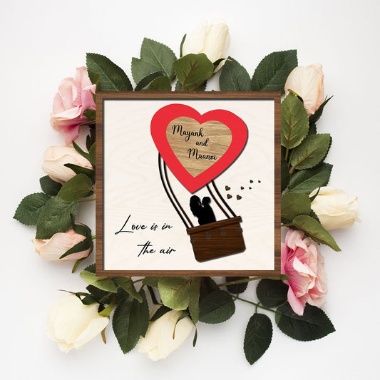 Couple Name Sign in Wood with Personalized Anniversary Design - Sblossom