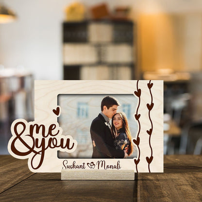 Couple Photo Frame for Table in Wood with Personalized Picture - Sblossom