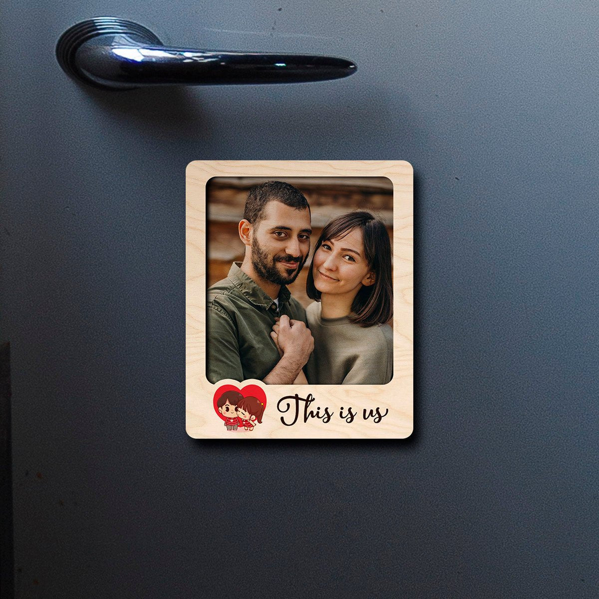 Couple Photo Magnet in Wood – This Is Us Polaroid Design - Sblossom