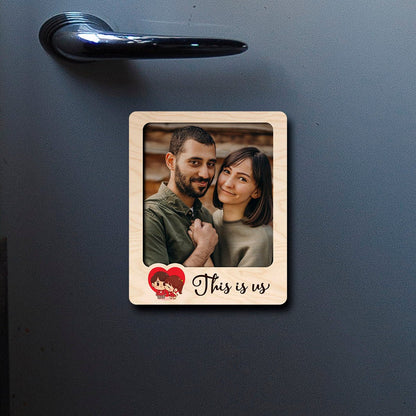 Couple Photo Magnet in Wood – This Is Us Polaroid Design - Sblossom