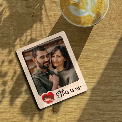 Couple Photo Magnet in Wood – This Is Us Polaroid Design - Sblossom
