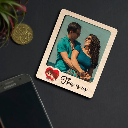 Couple Photo Magnet in Wood – This Is Us Polaroid Design - Sblossom