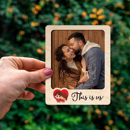 Couple Photo Magnet in Wood – This Is Us Polaroid Design - Sblossom
