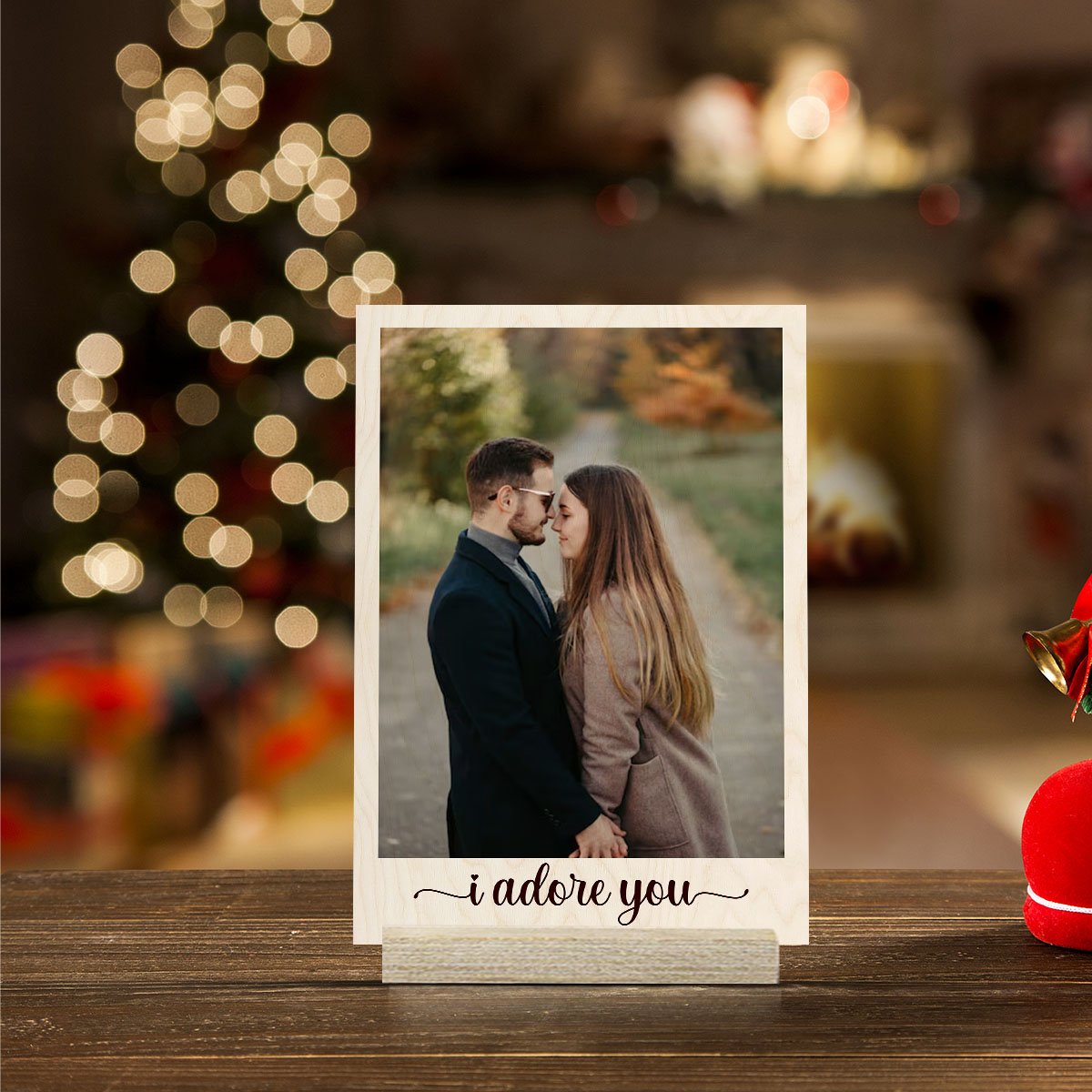 Couple Photo on Wood Print – Personalized Romantic Look - Sblossom