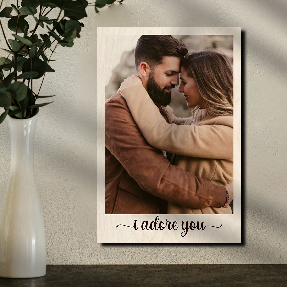 Couple Photo on Wood Print – Personalized Romantic Look - Sblossom