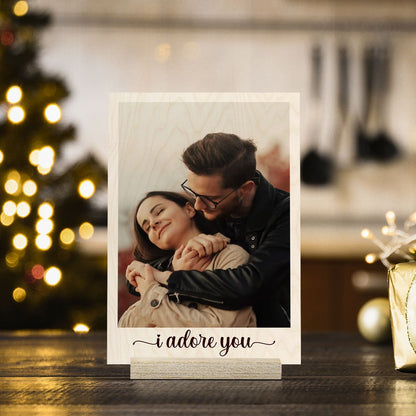 Couple Photo on Wood Print – Personalized Romantic Look - Sblossom