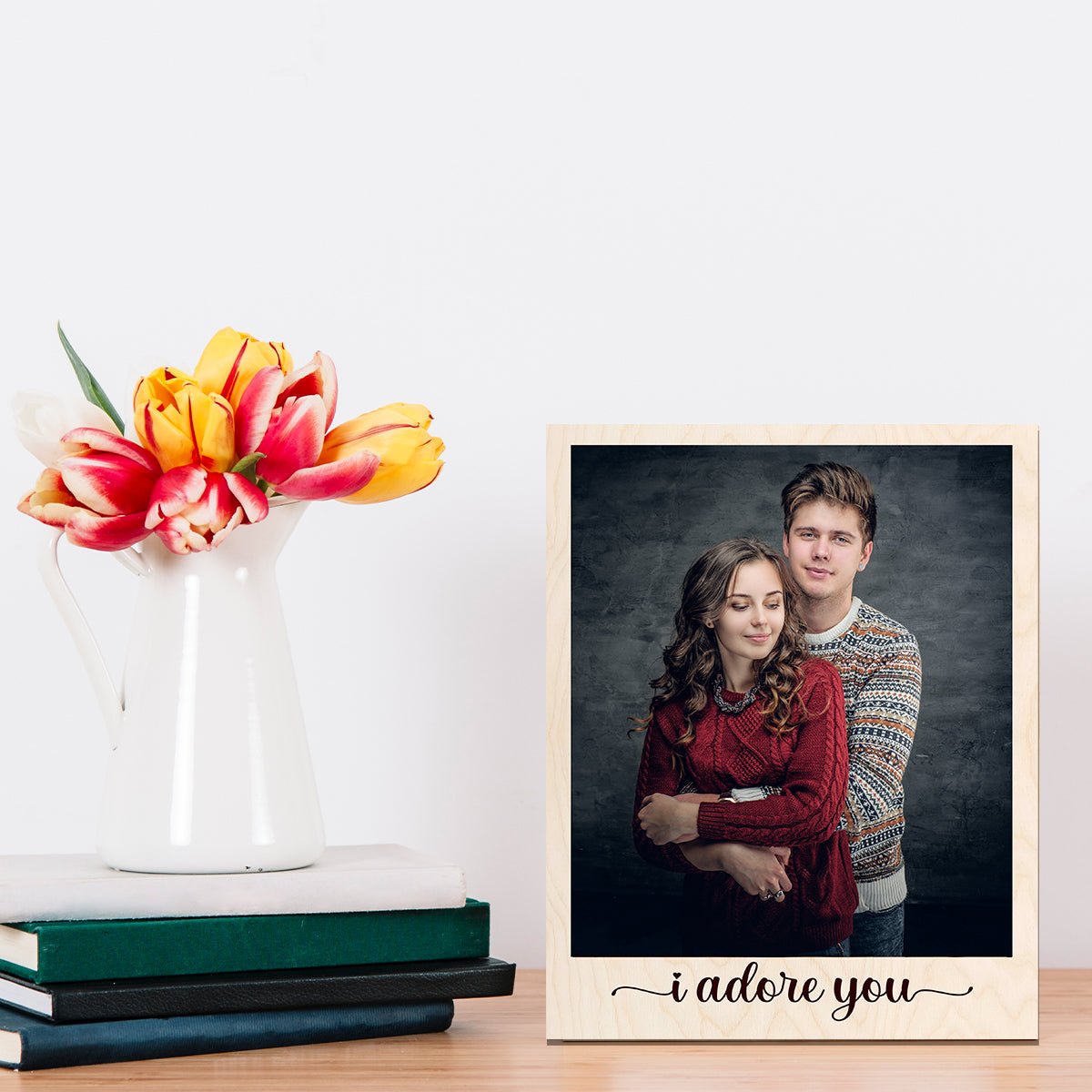 Couple Photo on Wood Print – Personalized Romantic Look - Sblossom