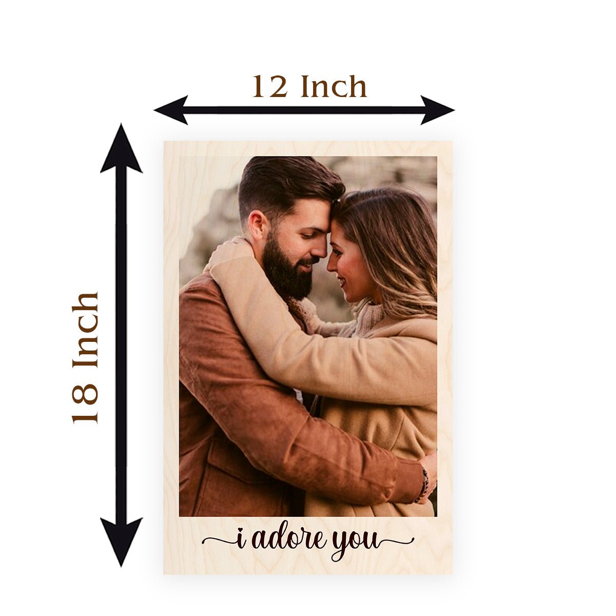 Couple Photo on Wood Print – Personalized Romantic Look - Sblossom