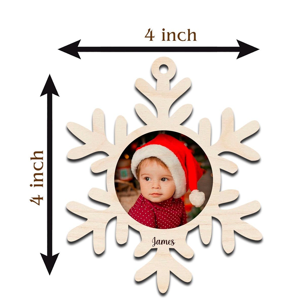 Couple Photo Ornament Trio Set – Three Wooden Shapes - Sblossom