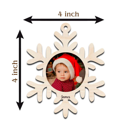 Couple Photo Ornament Trio Set – Three Wooden Shapes - Sblossom