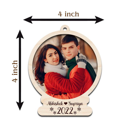 Couple Photo Ornament Trio Set – Three Wooden Shapes - Sblossom