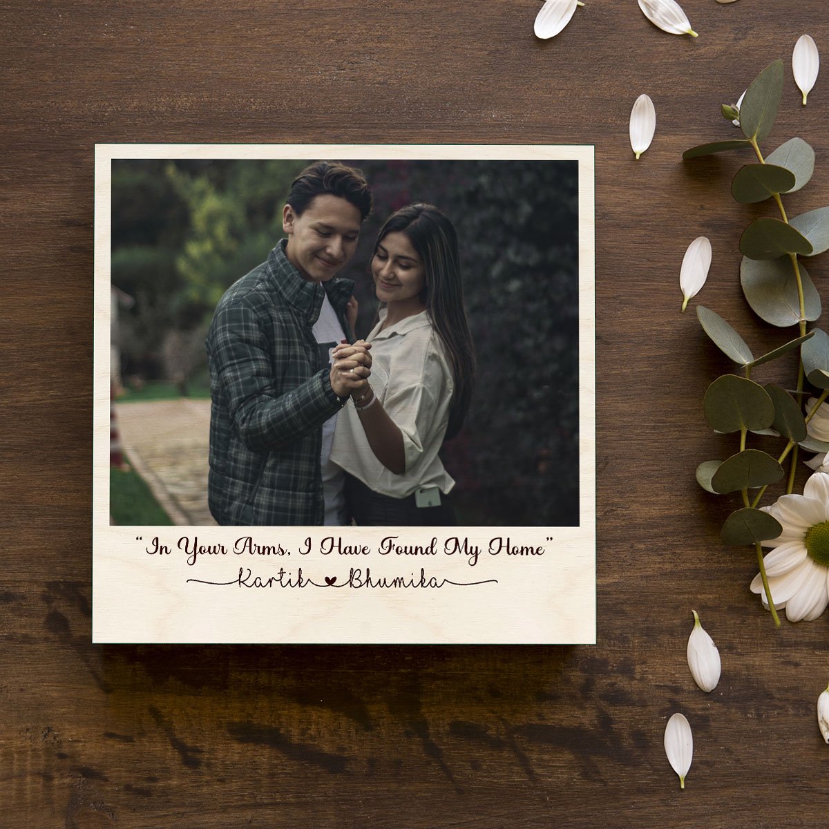 Couple Photo Print on Wood – Personalized Quote Keepsake - Sblossom