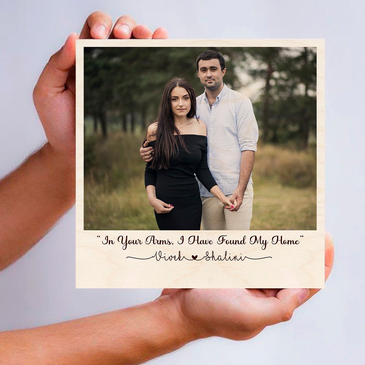 Couple Photo Print on Wood – Personalized Quote Keepsake - Sblossom