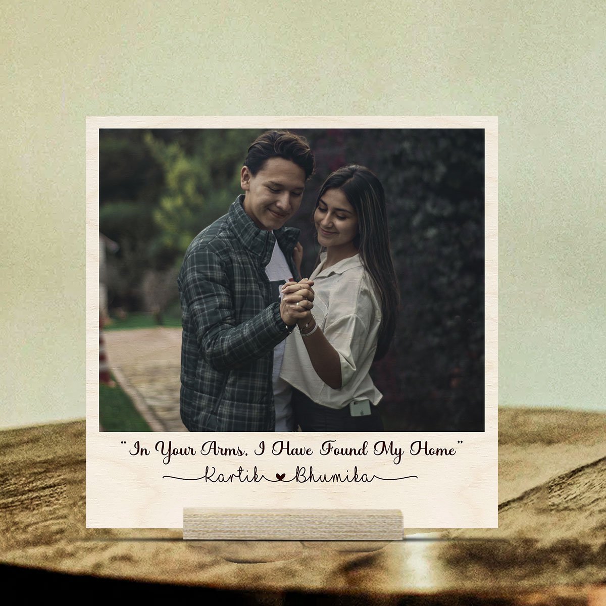 Couple Photo Print on Wood – Personalized Quote Keepsake - Sblossom