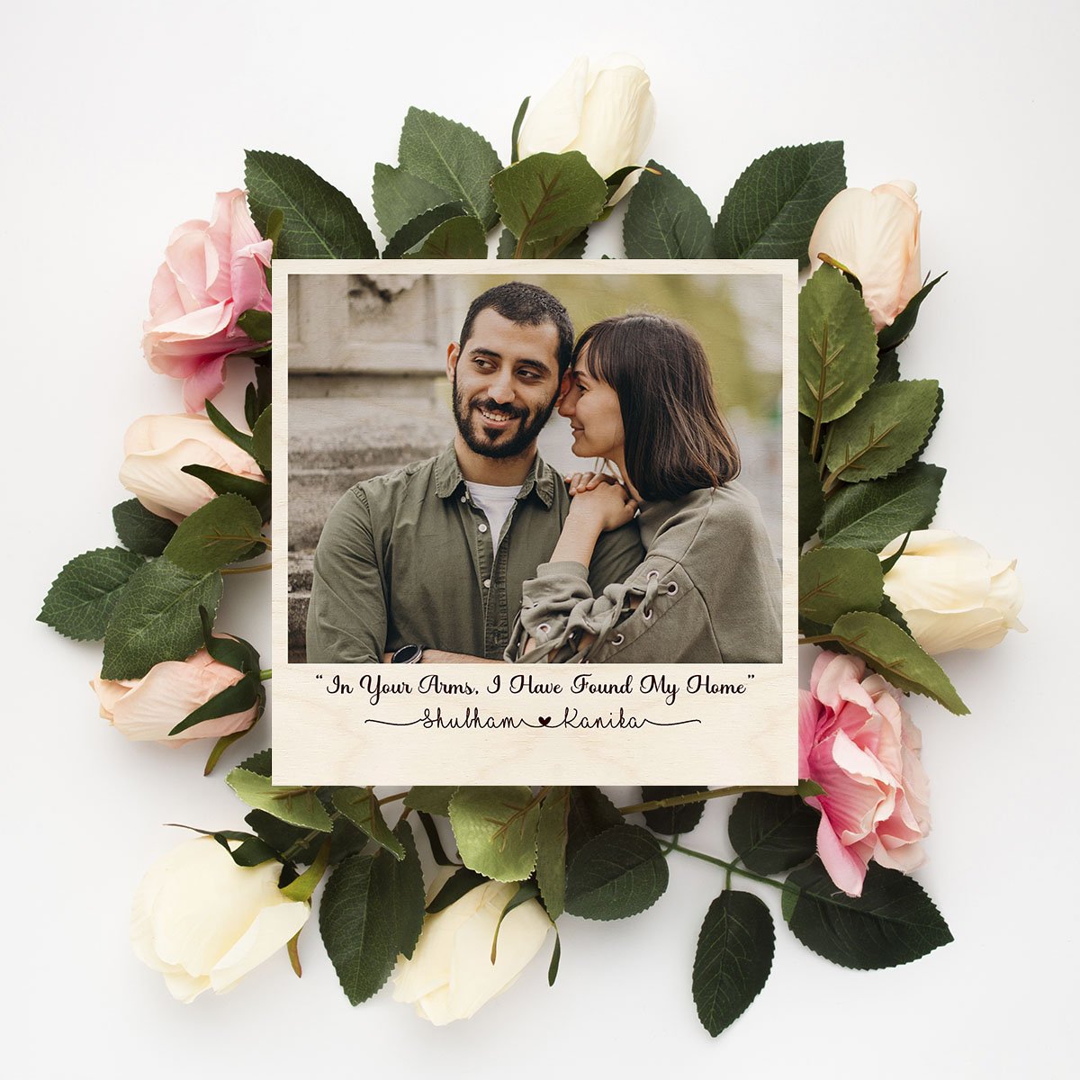 Couple Photo Print on Wood – Personalized Quote Keepsake - Sblossom