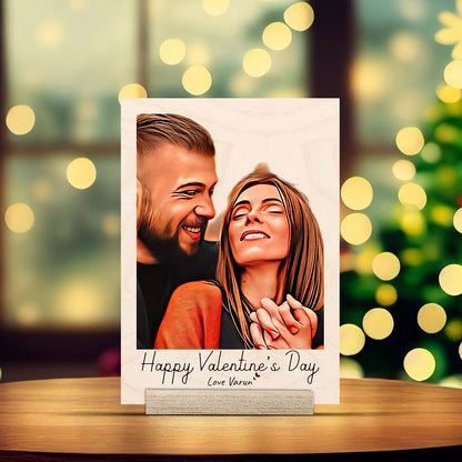 Couple Picture Wood Print – Personalized Canvas Look - Sblossom