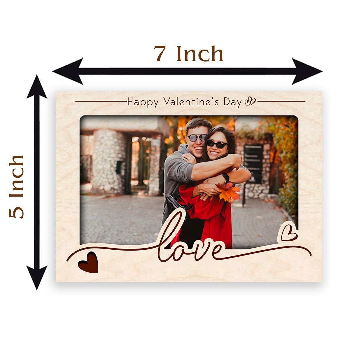 Couple Table Photo Frame on Wood – Personalized Stand - Sblossom