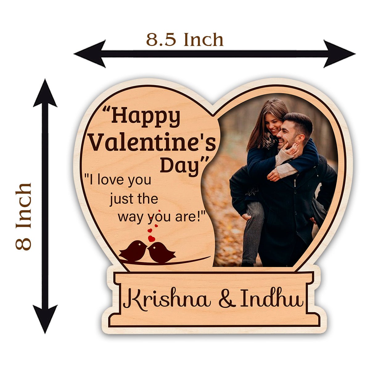 Couple Valentine Keepsake on Stand – Wood Photo Display - Sblossom