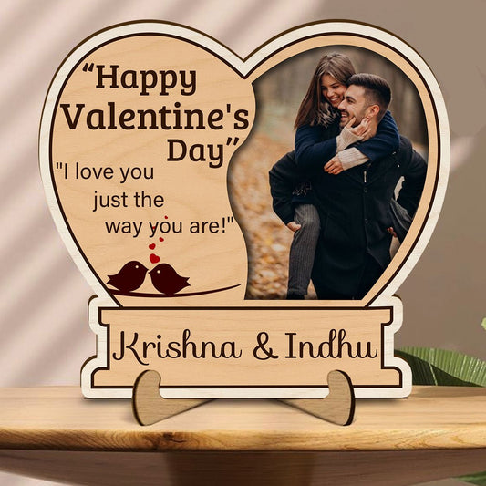 Couple Valentine Keepsake on Stand – Wood Photo Display - Sblossom