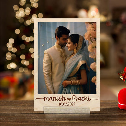 Couple Wood Print Miniature with Personalized Photo Keepsake - Sblossom